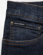 Dolce & Gabbana Dark Blue Cotton Skinny Men Denim Jeans