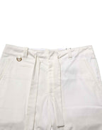 Dolce & Gabbana White Cotton Stretch Cropped Trouser Pants