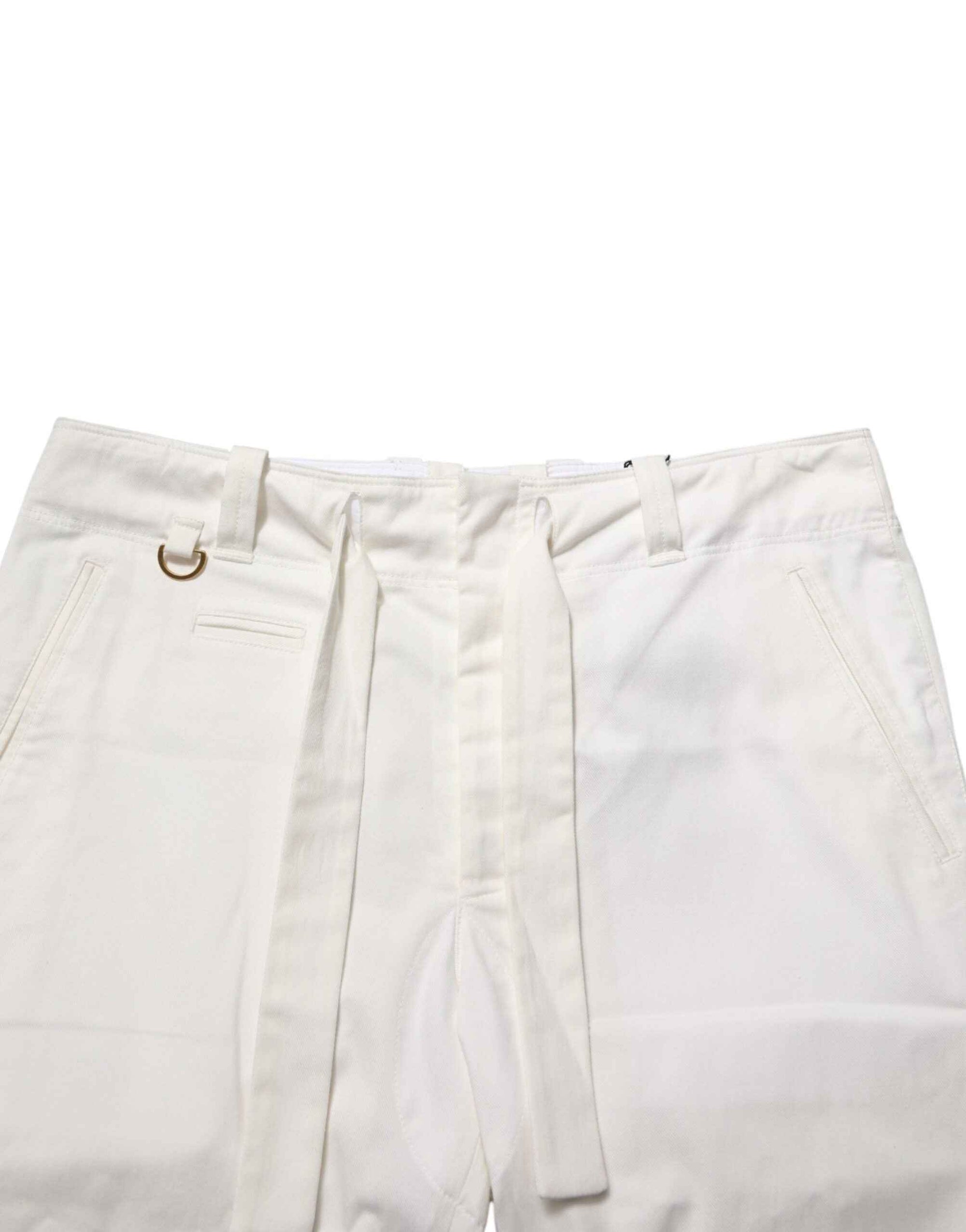Dolce & Gabbana White Cotton Stretch Cropped Trouser Pants