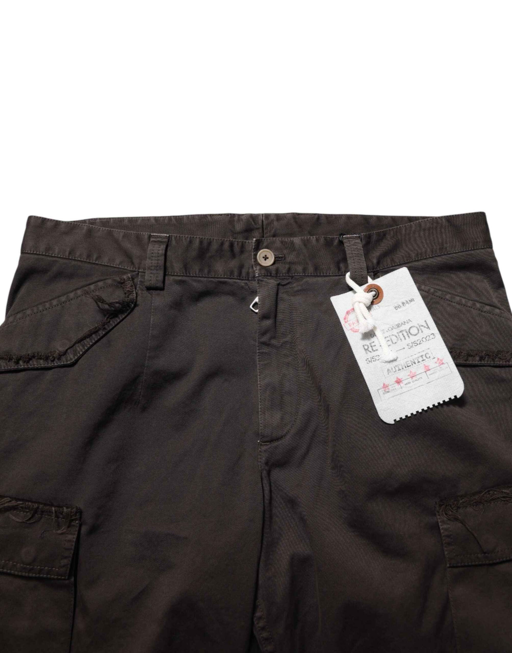 Dolce & Gabbana Brown Re- Edition Cotton Men Cargo Pants