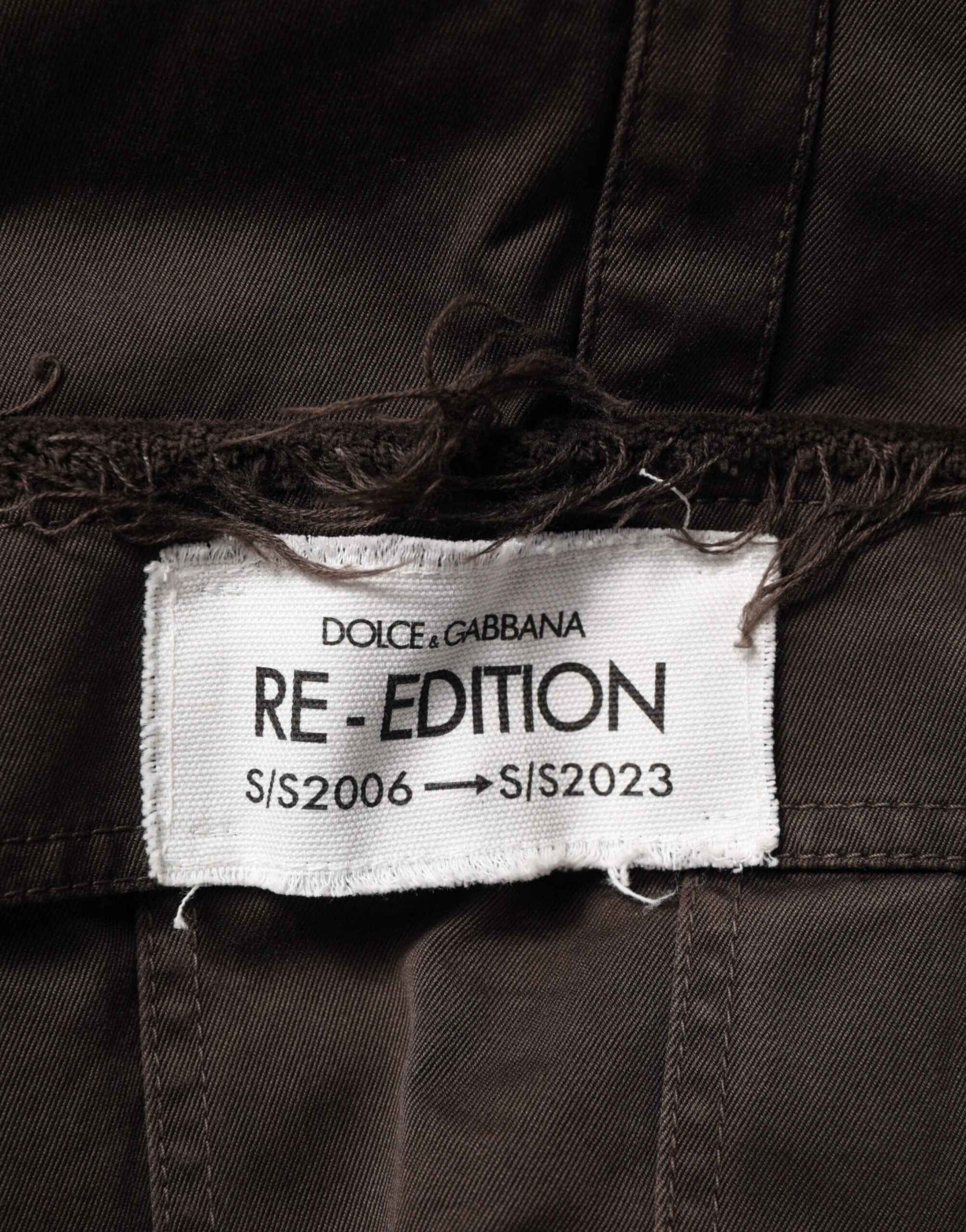 Dolce & Gabbana Brown Re- Edition Cotton Men Cargo Pants