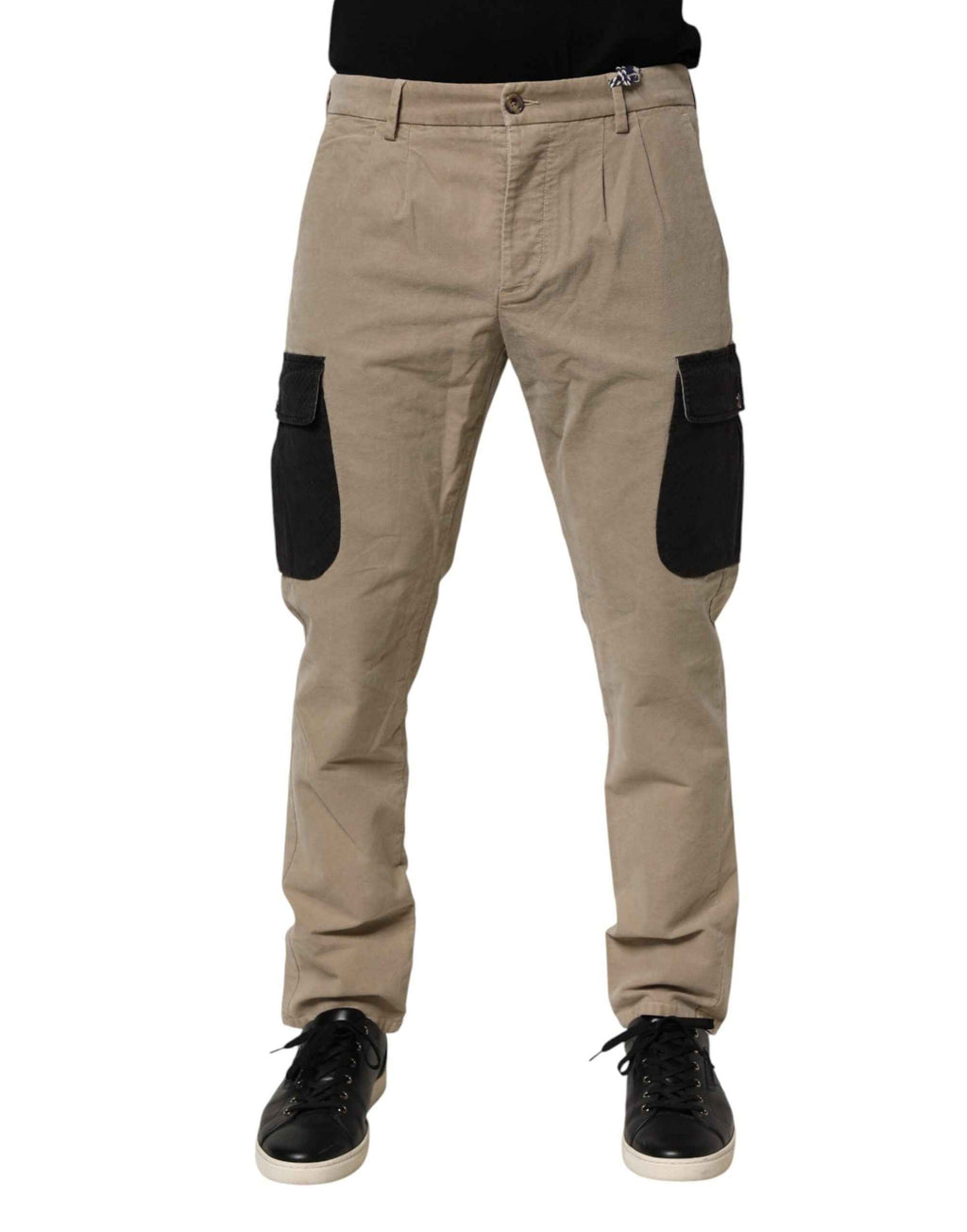 AT.P.CO Beige Mid Waist Skinny Men Cargo Chino Trouser Pants