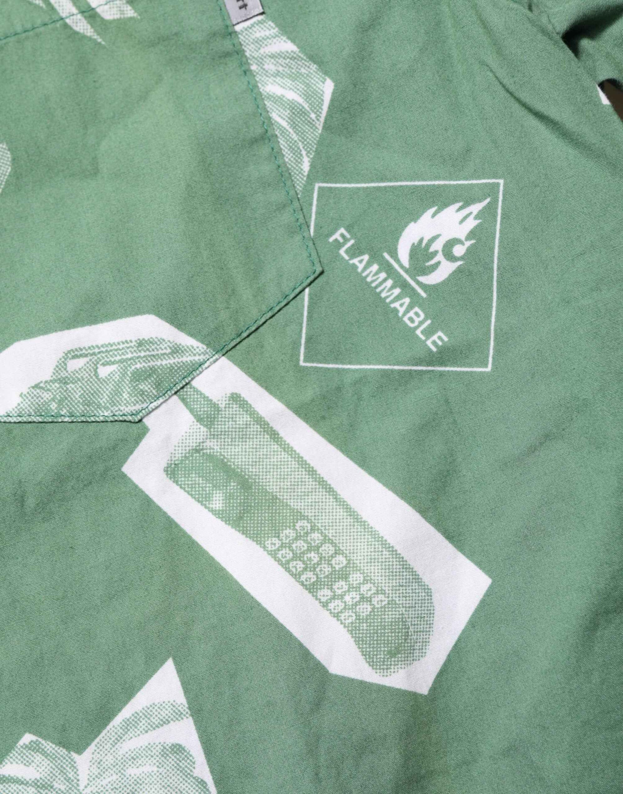 Carhartt Wip Green Printed Cotton Collared Short Sleeves Polo Shirt