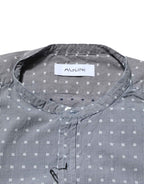 AGLINI Gray Polka Dot Cotton Button Down Long Sleeves Shirt