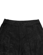 Dondup Black Mid Waist Cropped Corduroy Men Trouser Pants