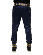 Dolce & Gabbana Blue Nylon Jogger Mid Waist Trouser Pants