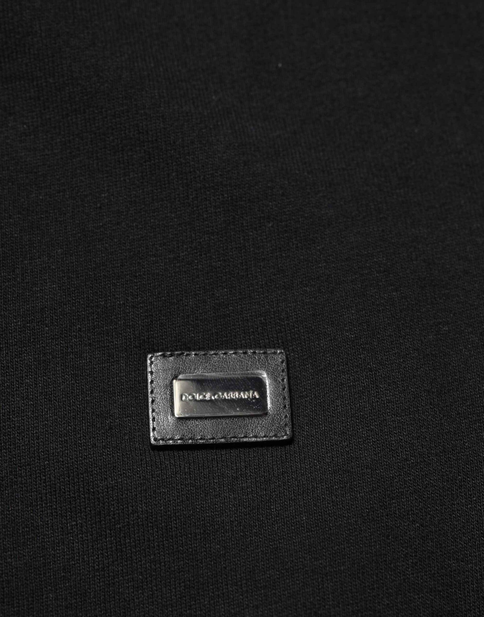 Dolce & Gabbana Sweater Black Cotton Hooded Men Sweatshirt Sweater