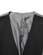 Dolce & Gabbana Black Cotton Waistcoat Dress Men Formal Vest