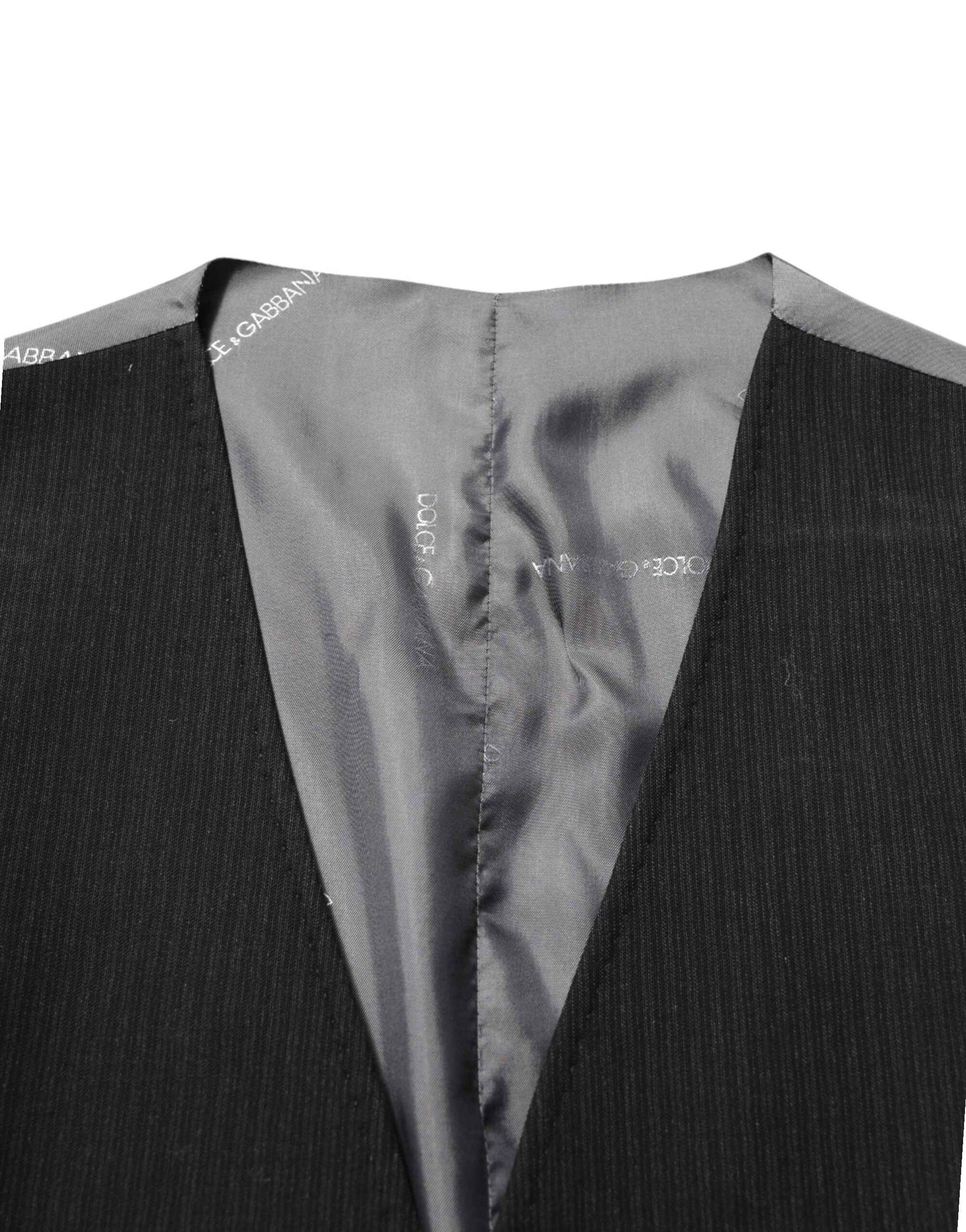 Dolce & Gabbana Black Cotton Waistcoat Dress Men Formal Vest