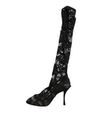 Dolce & Gabbana Black Pumps Taormina Lace Socks Boots Shoes