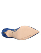 Dolce & Gabbana Blue Taormina Lace DEVOTION Pumps Shoes \