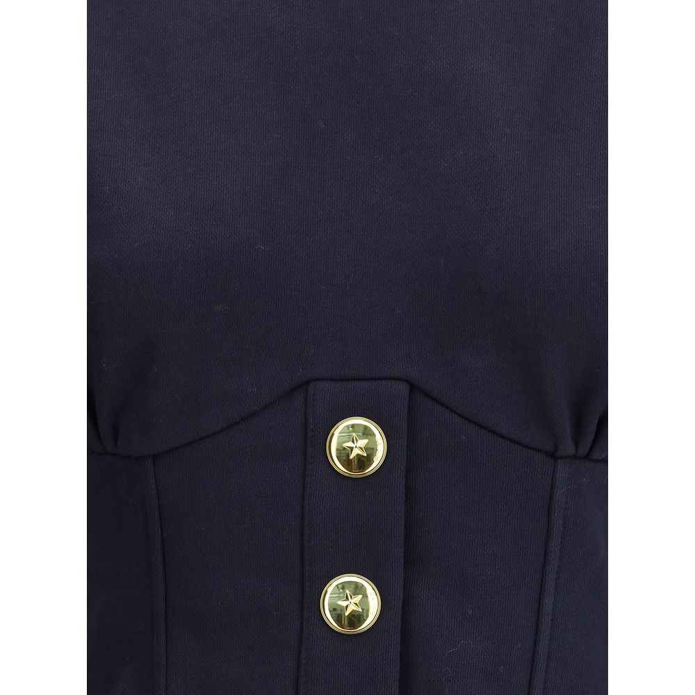 PINKO Cotton Sweatshirt with Corset Detail