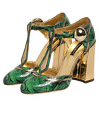 Dolce & Gabbana Green Patent Leather Vally Heels Pumps Shoes
