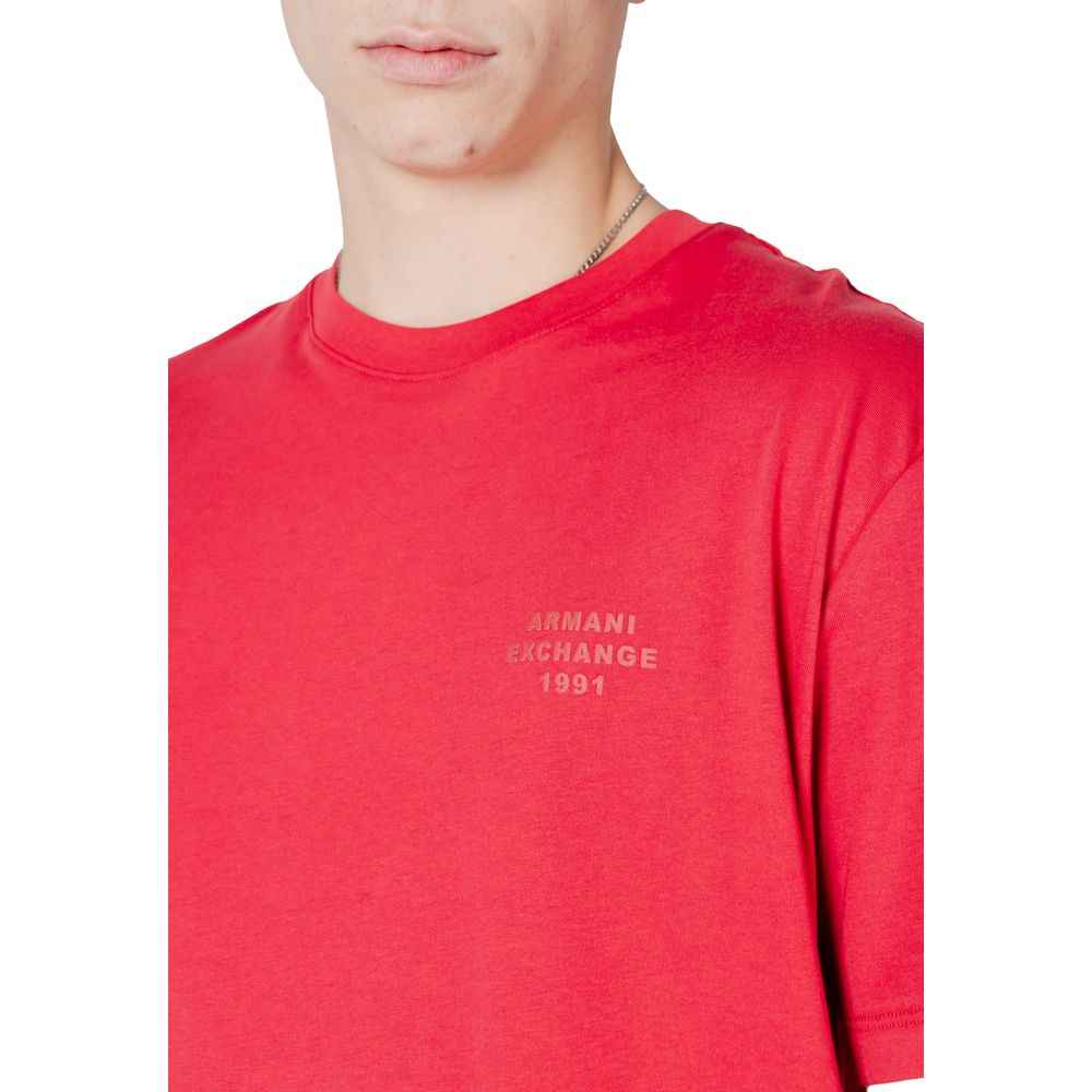 Armani Exchange Red Cotton T-Shirt