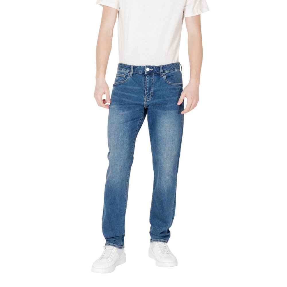 Armani Exchange Blue Cotton Skinny Jean