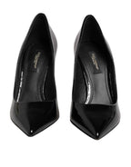 Dolce & Gabbana Black Leather Stiletto Heels Pumps Shoes