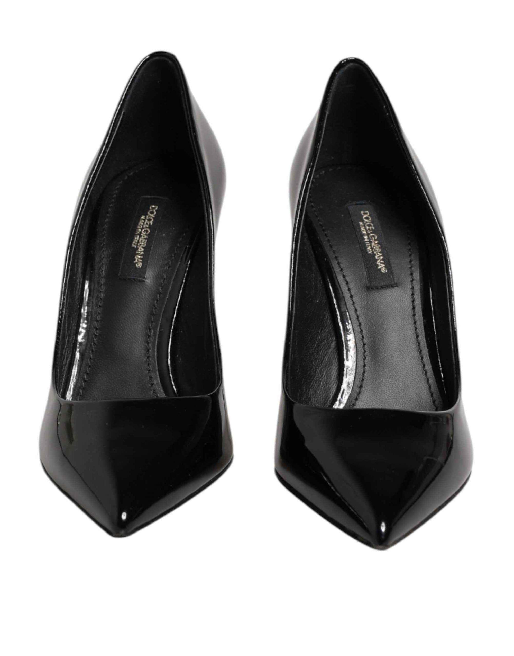 Dolce & Gabbana Black Leather Stiletto Heels Pumps Shoes