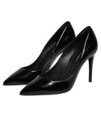 Dolce & Gabbana Black Leather Stiletto Heels Pumps Shoes