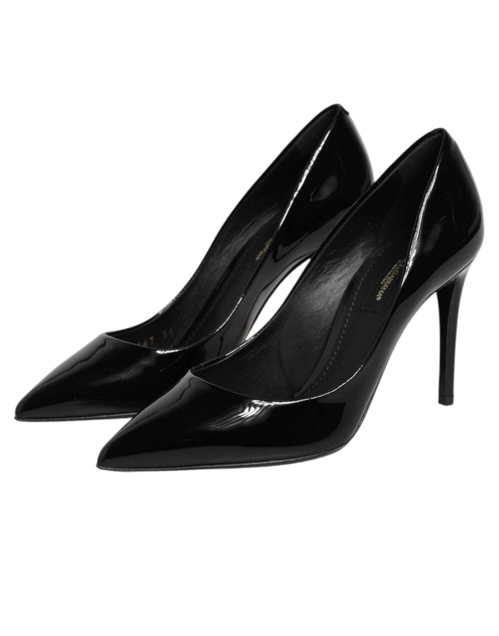 Dolce & Gabbana Black Leather Stiletto Heels Pumps Shoes