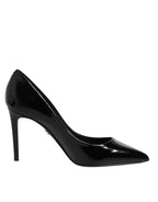 Dolce & Gabbana Black Leather Stiletto Heels Pumps Shoes