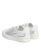 Dolce & Gabbana White Mesh Inserts Low Top Sneakers Shoes