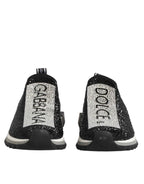 Dolce & Gabbana Black Silver Slip On Sorrento Sneakers Shoes