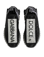Dolce & Gabbana Black Silver Slip On Sorrento Sneakers Shoes