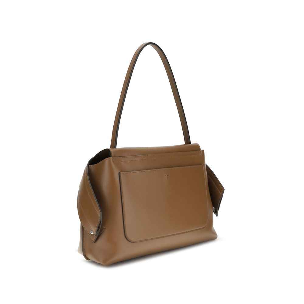 Tod's Brown Calf Leather Bos Taurus Shoulder Bag