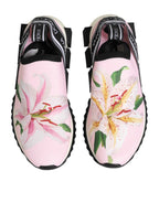 Dolce & Gabbana Pink Floral Sorrento Low Top Sneakers Shoes