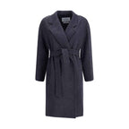Max Mara Denim-effect Wool Carnia Coat