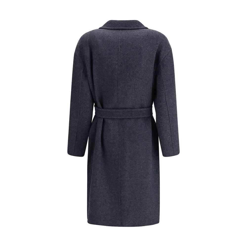 Max Mara Denim-effect Wool Carnia Coat