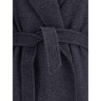 Max Mara Denim-effect Wool Carnia Coat