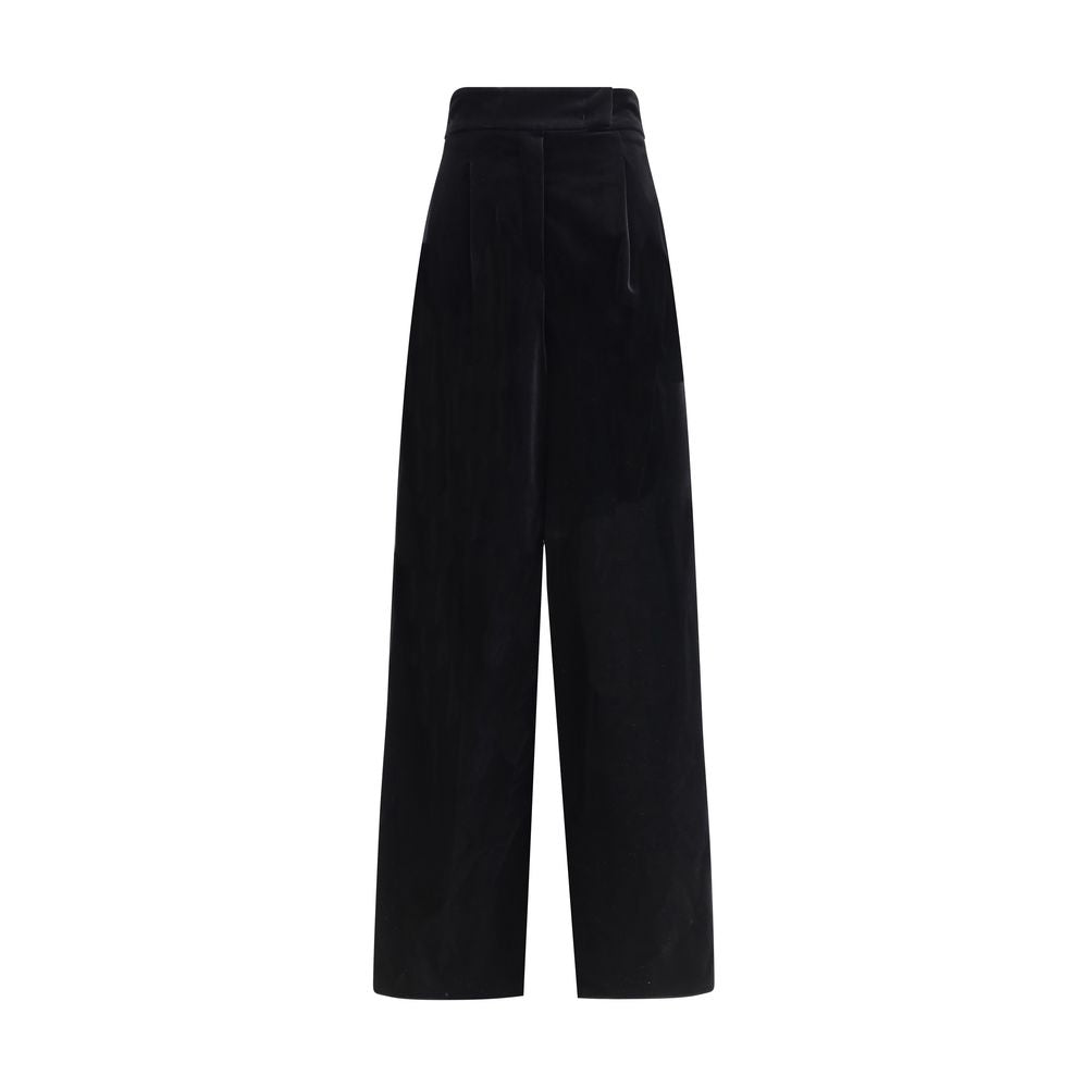Max Mara Black Cotton Casual Pants