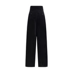 Max Mara Black Cotton Casual Pants