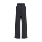 ALAINPAUL Black Fleece Wool Casual Pants