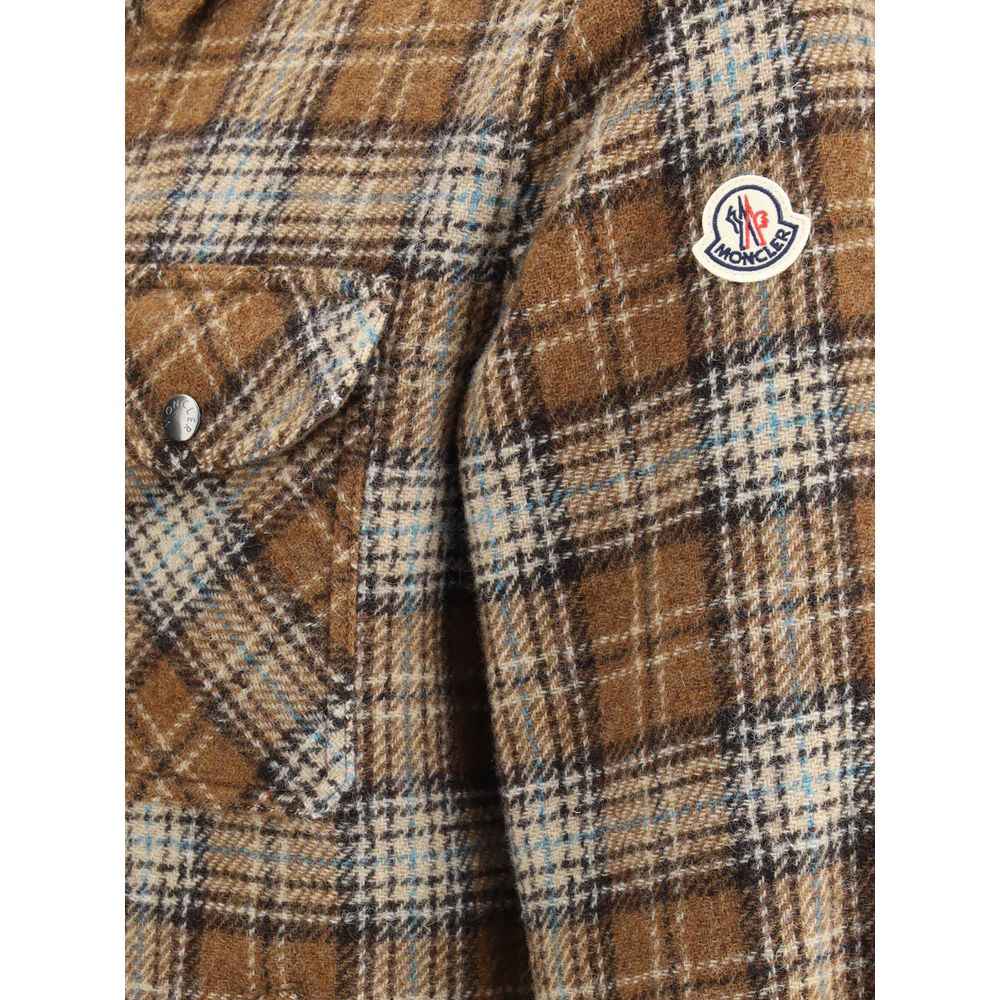 Moncler Brown Fleece Wool Jackets And Coat