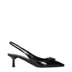 Prada Black Leather Mid Heel Pumps