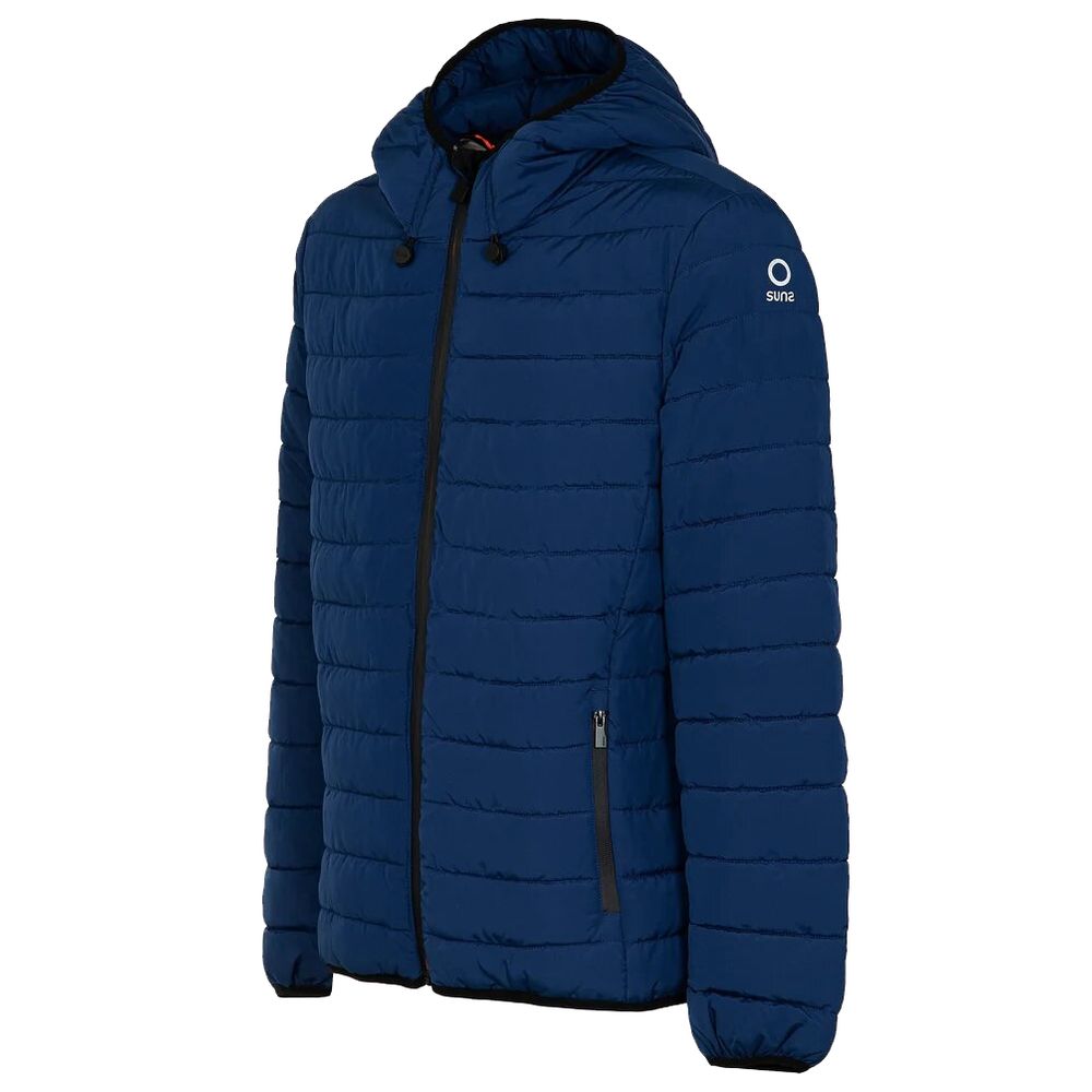Suns Blue Polyester Men's Quilted Jacket
