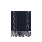 Prada Blue Fleece Wool Scarf