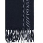 Prada Blue Fleece Wool Scarf
