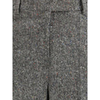 Valentino Gray Fleece Wool Pants