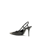 Saint Laurent Black Calf Leather Bos Taurus High Heel Pumps