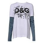 Dolce & Gabbana White Graphic Print Cotton Crew Neck T-shirt