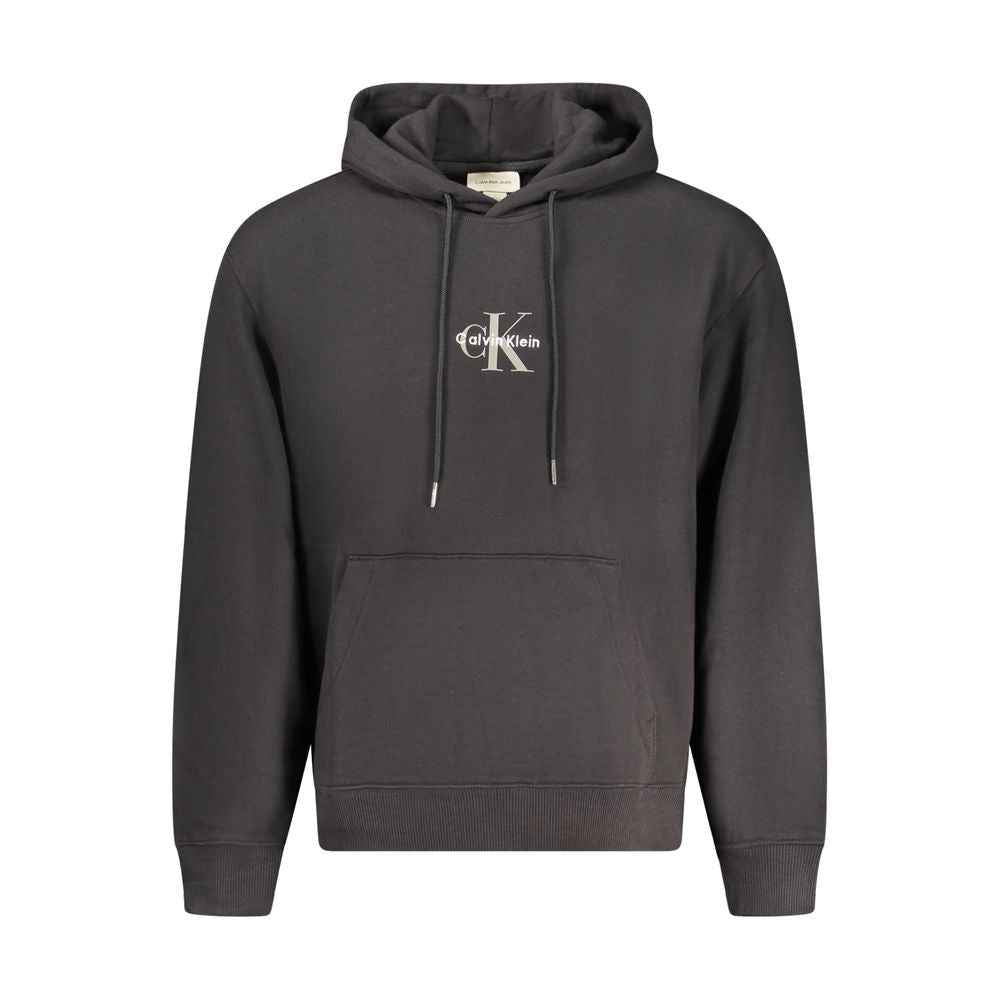 Calvin Klein Black Cotton Men Sweater Hoodie