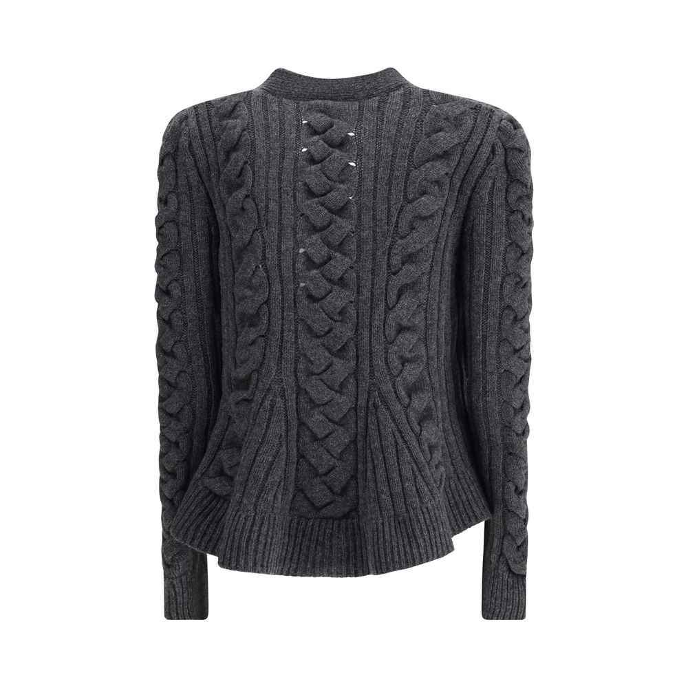 Alexander McQueen Peplum Cable Cardigan