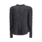 Alexander McQueen Peplum Cable Cardigan