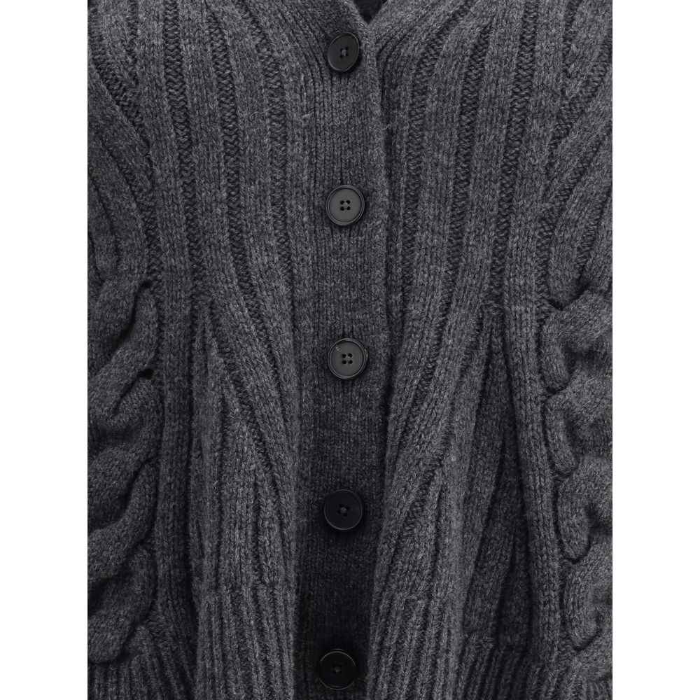 Alexander McQueen Peplum Cable Cardigan