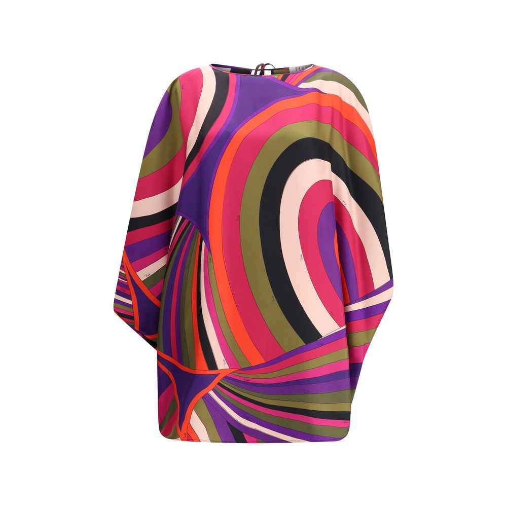 Emilio Pucci Short Caftan in silk with Marmo print