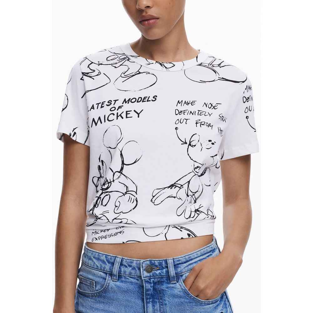 Desigual White Cotton T-Shirt