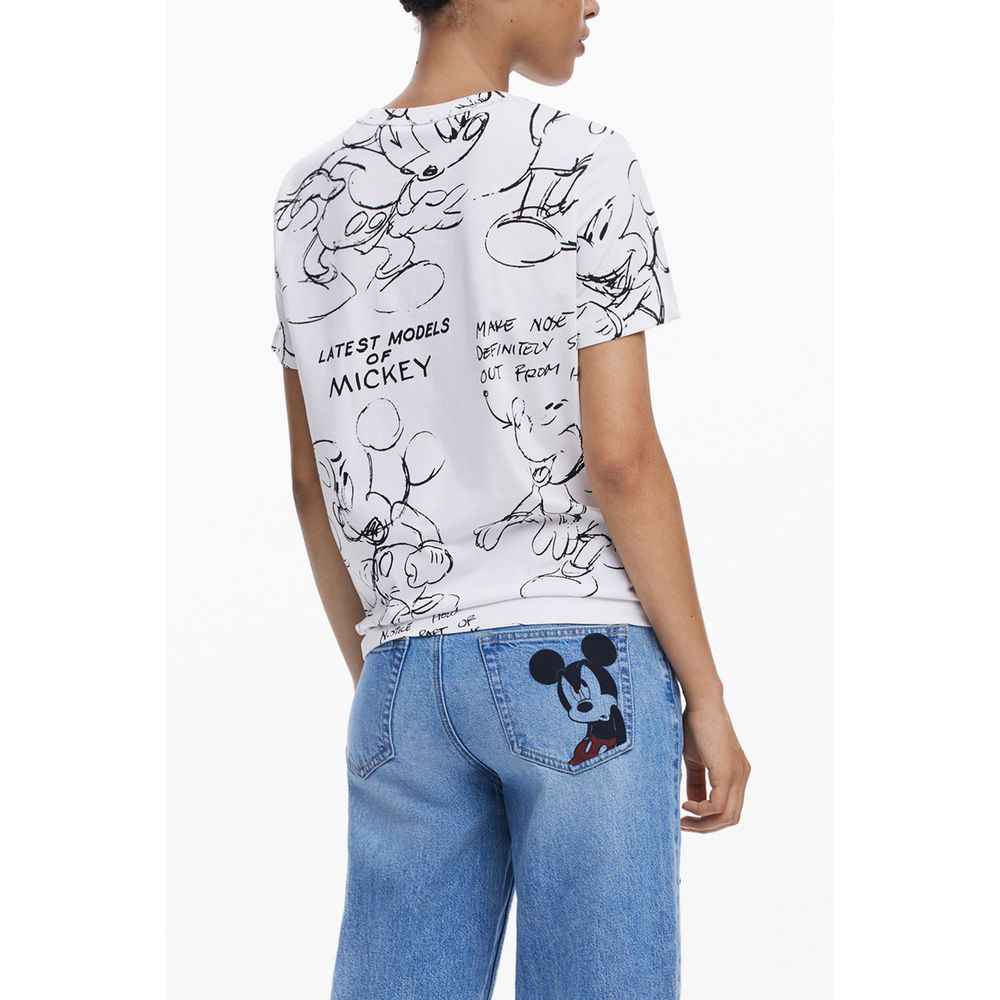 Desigual White Cotton T-Shirt